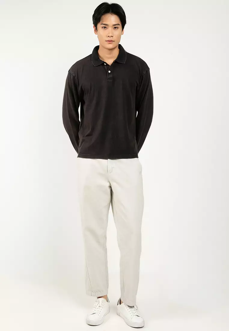 Long Sleeves Heavyweight Relaxed Polo Shirt