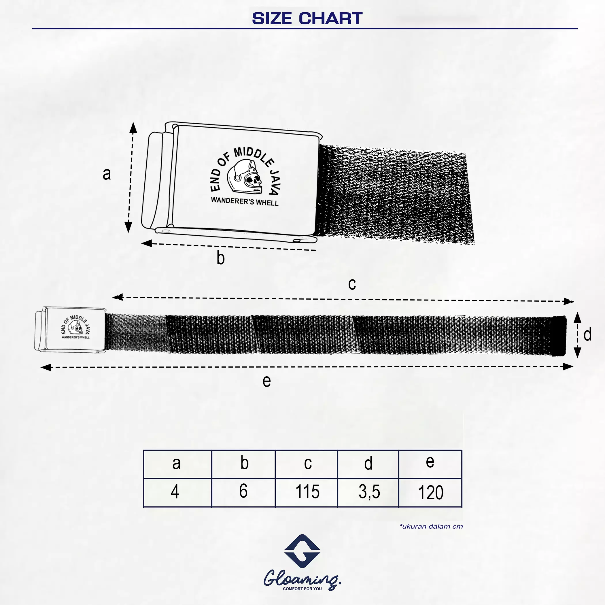 Gloaming Whell Black Ikat Pinggang Pria Kanvas Original Gloaming Belt