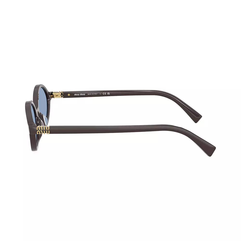 Moka Oval Frame Sunglasses with Light Blue Lens