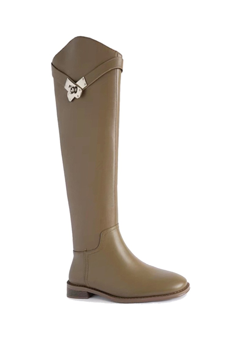 VANSA Slim Round Toe Microfiber Leather Knight Boots VSW-B819