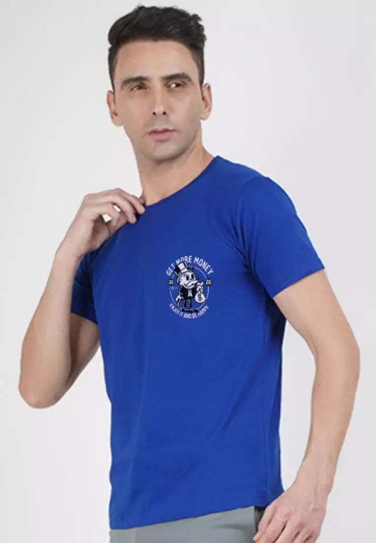Get Money Graphic Royal Blue Cotton Short Sleeve Essential T-Shirt
