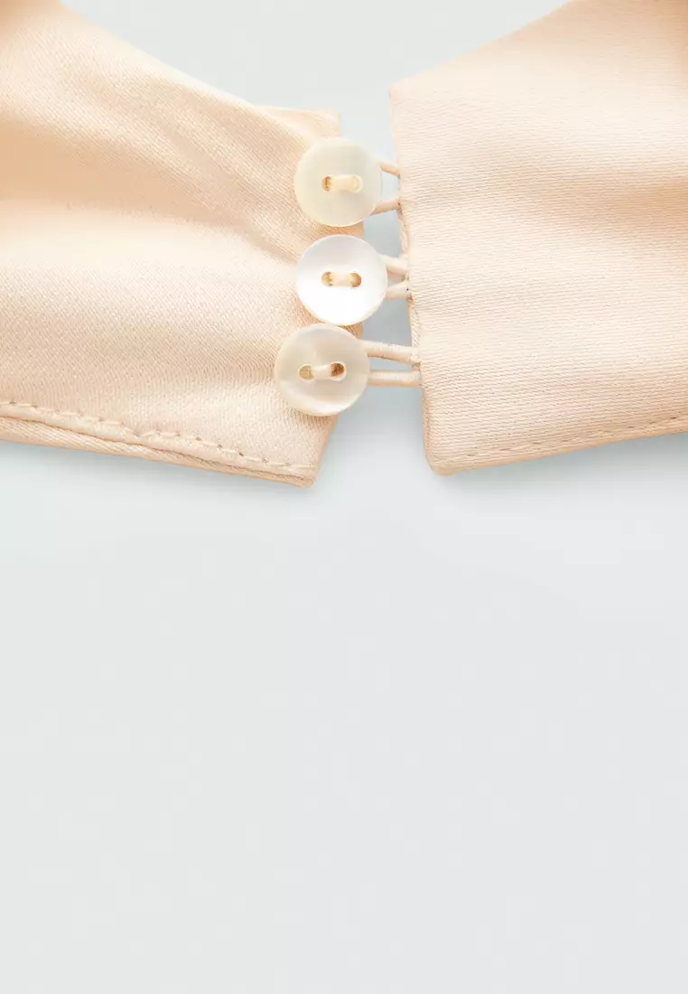 Draped Neck Satin Dress