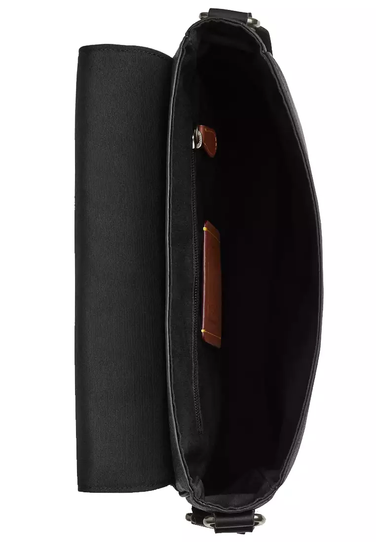 Houston Map Bag In Signature Canvas in Charcoal/ Black CZ399