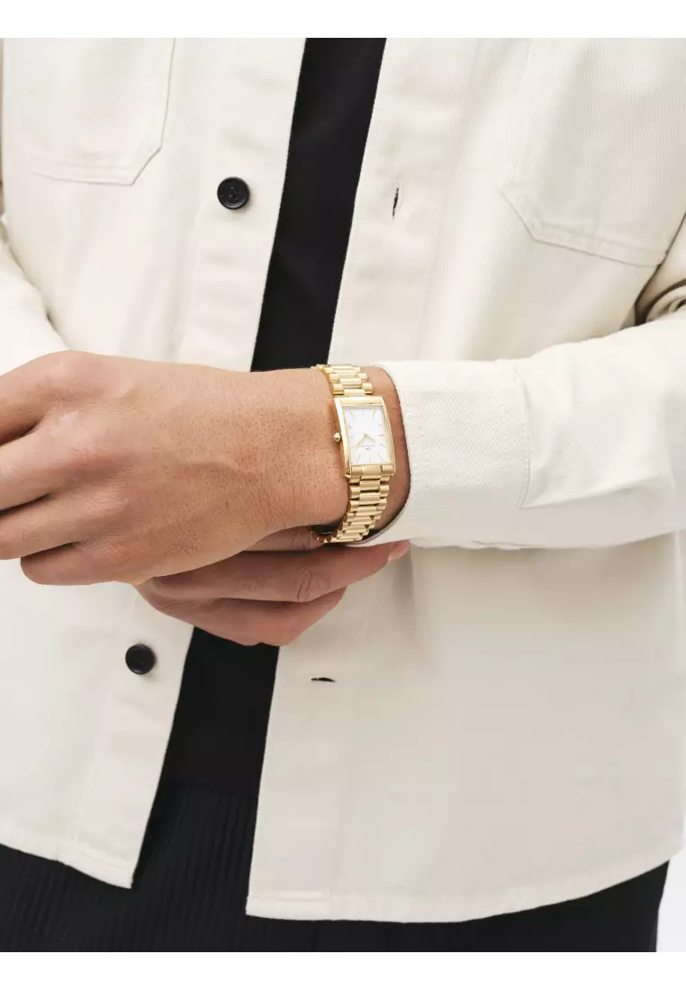 Bound 35x24mm 3-link Gold - White Dial - Fashion Watch for men - Stainless Steel Strap Watch Dial - Fashion Watch - DW Official - Authentic