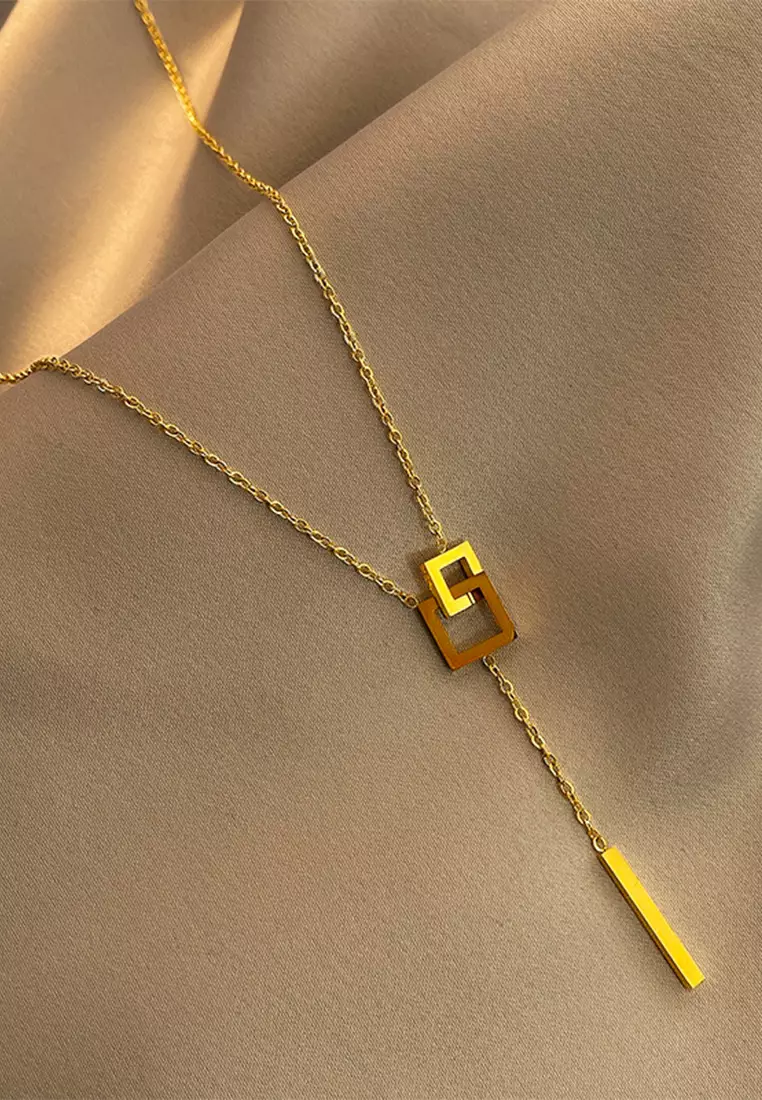 Kalung Wanita Korea Titanium Fashion Original Kotak Indah Kalung Cewek