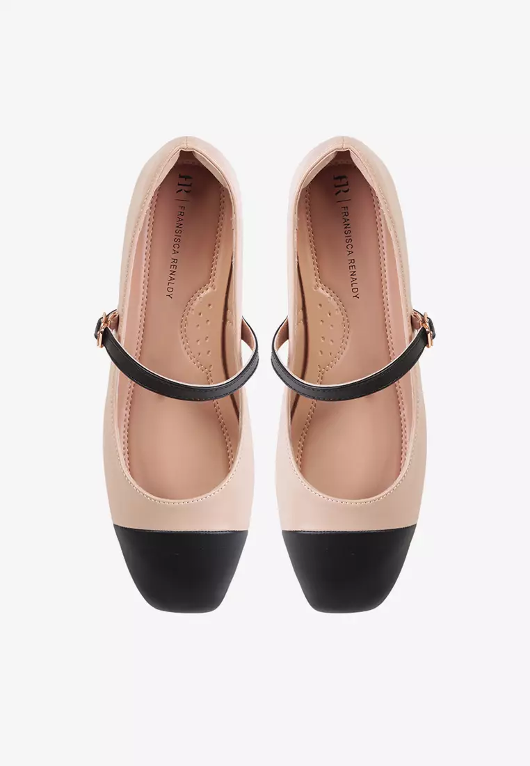 Flatshoes Mary Jane Wanita Two Tone L.Lunox