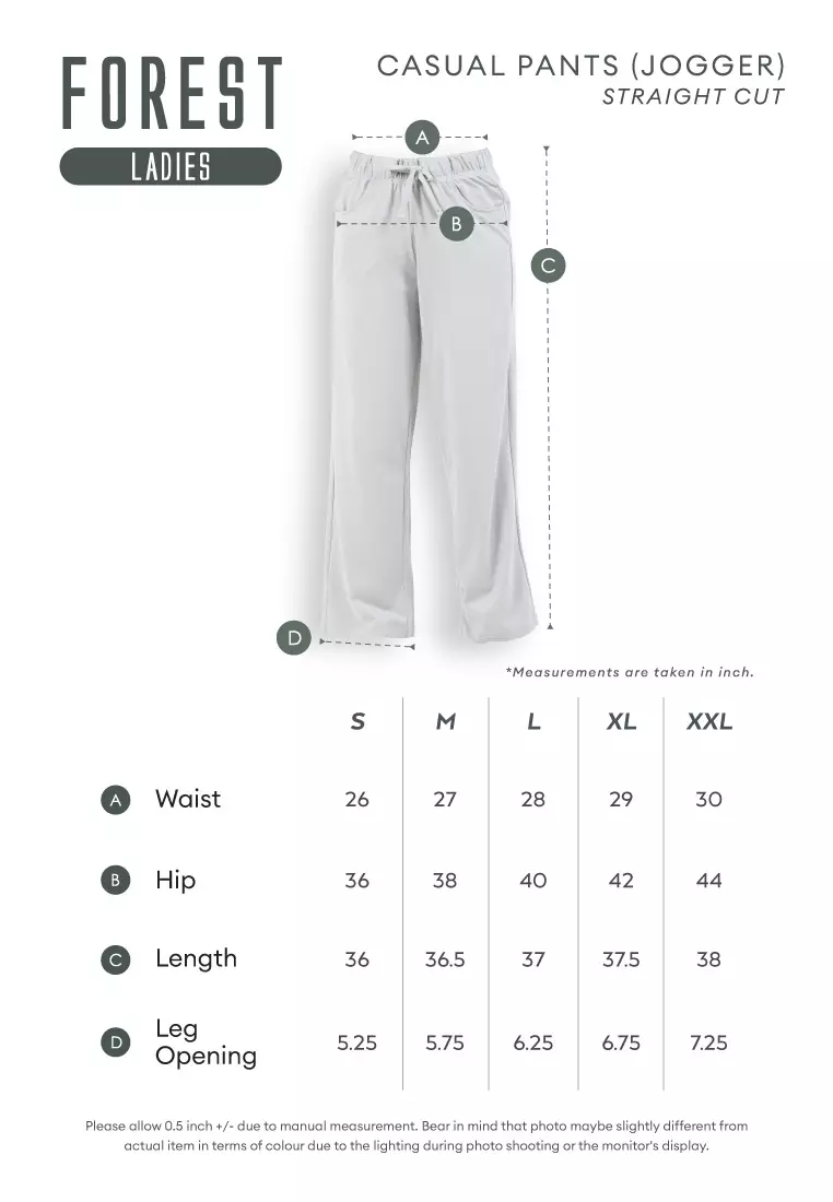 Forest Ladies Casual Polyester Elastic Waist Jogger Pants Women Casual Long Pants - 810542-48Olive