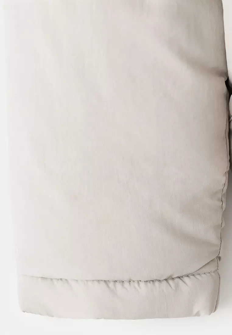 Puffer Coat with Fur-Effect Hood