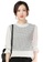 A-IN GIRLS black and white Fashion Checkered Stitching Chiffon Shirt 78C0FAAE18B1C4GS_1