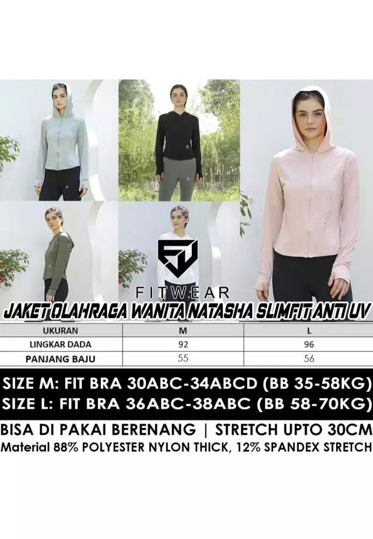 Fitwear - Jaket Olahraga Wanita DRYFIT NATASHA SLIMFIT ANTI UV - GRAY
