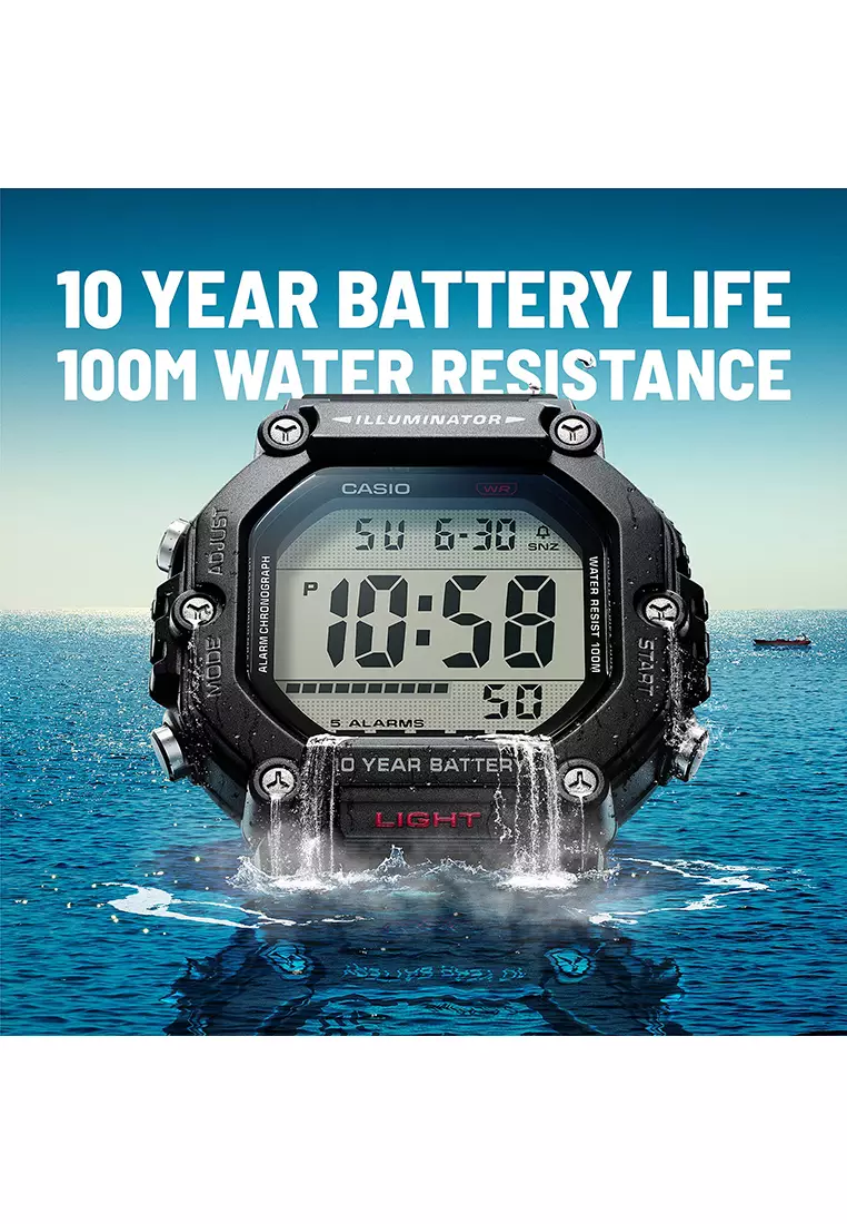 AE-1600H-1AV Men Digital Watch Black Resin Strap