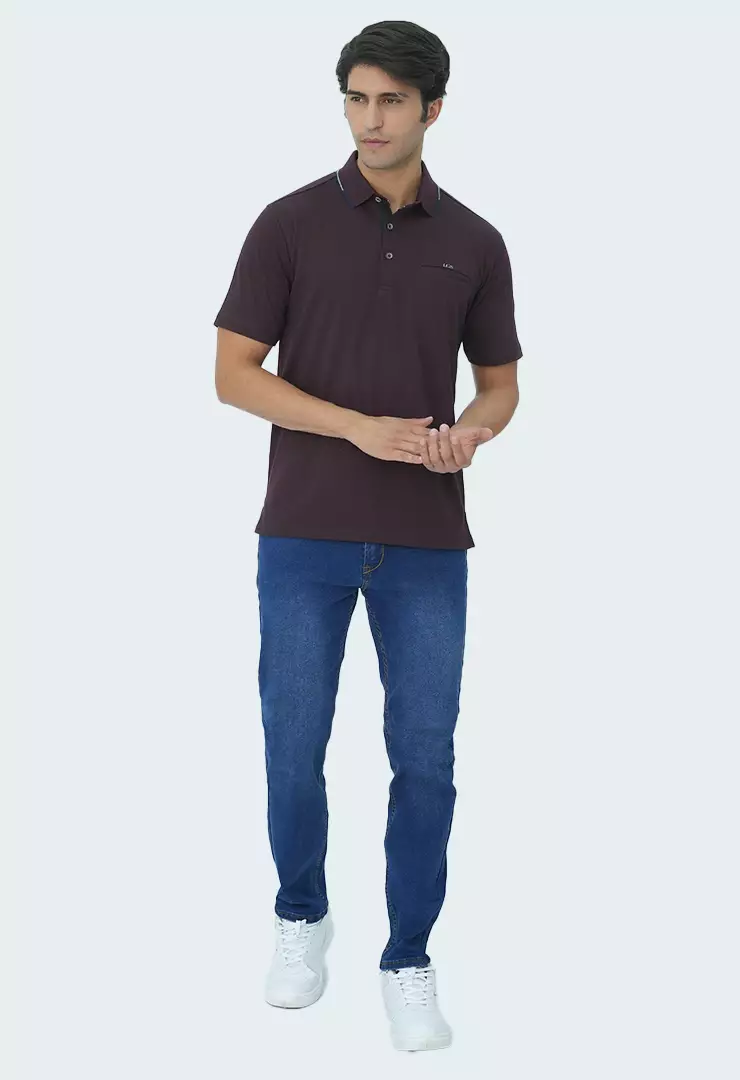 LGS - Kaos Polo - Hidden Pocket - List Kerah - Regular Fit - Maroon - CWS.225.S3450.01.C