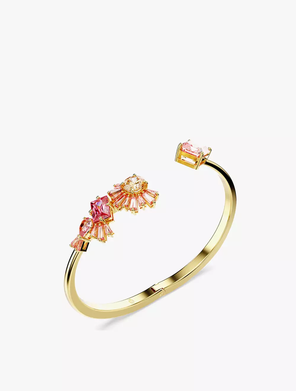 Gema Bangle, Mixed Cuts, Pink, Gold-Tone Plated - S - Pink