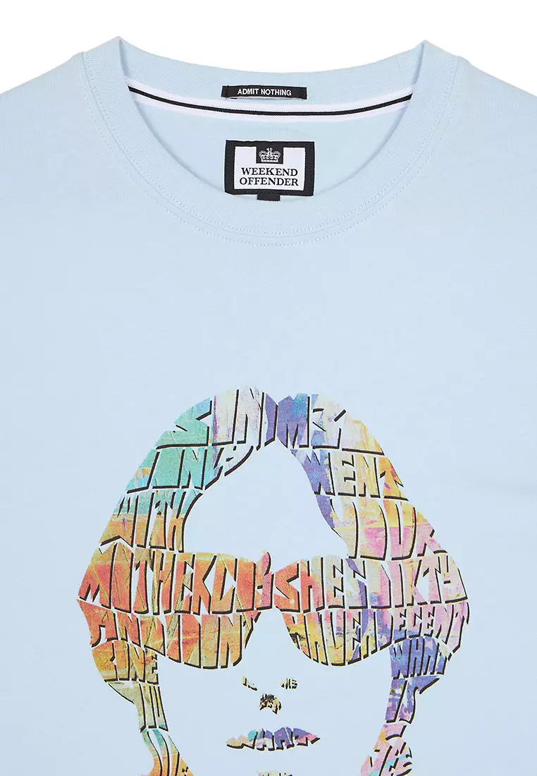 MENS OCEAN WAVE KINKY AFRO GRAPHIC TEE