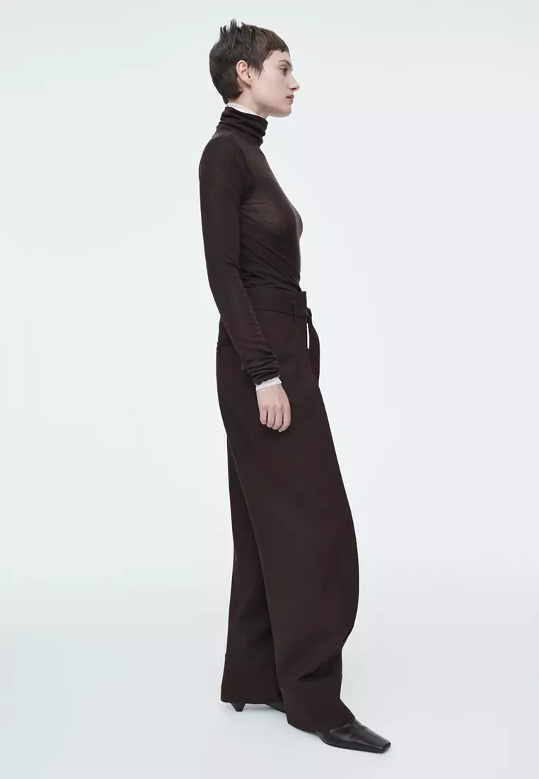 Turn-Up Wool-Blend Trousers