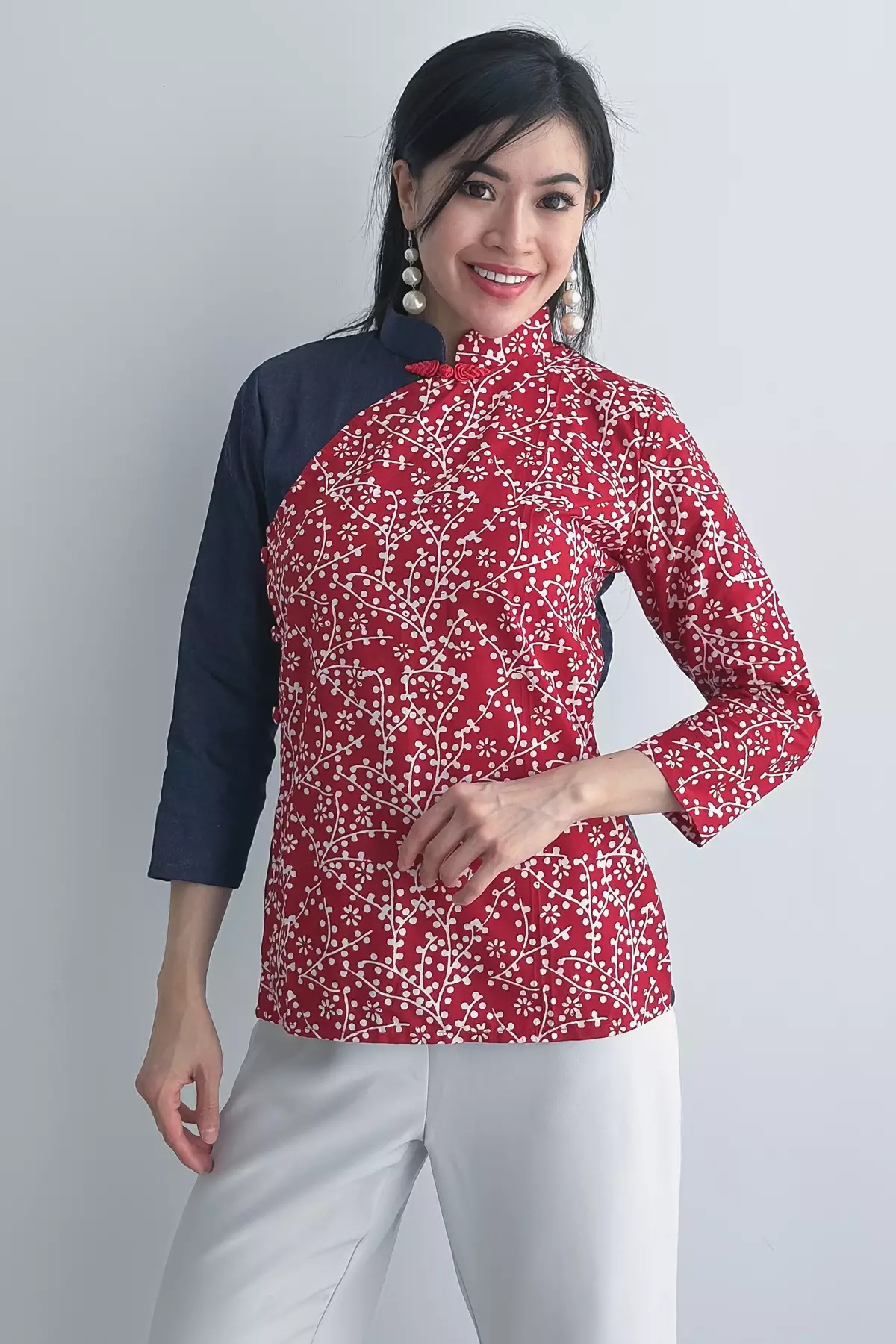 Juniper Rintik Merah Batik Blouse