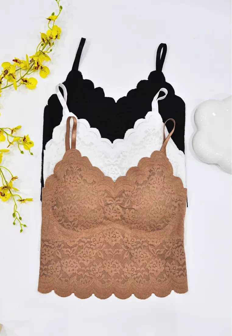 Premium Dawn Seamless Lace Bralette in White