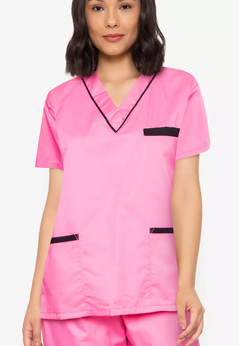 Buy INTAL GARMENTS Scrub Suits Hospital Uniform SS02 VNeck with Piping