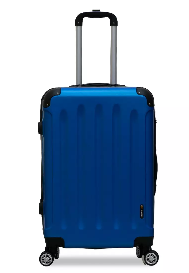 Austin Koper Hardcase Unisex Size 24 Inch Suitcase Combination Lock Large Compartment Material ABS+PVC Coated ORIGINAL - Blue
