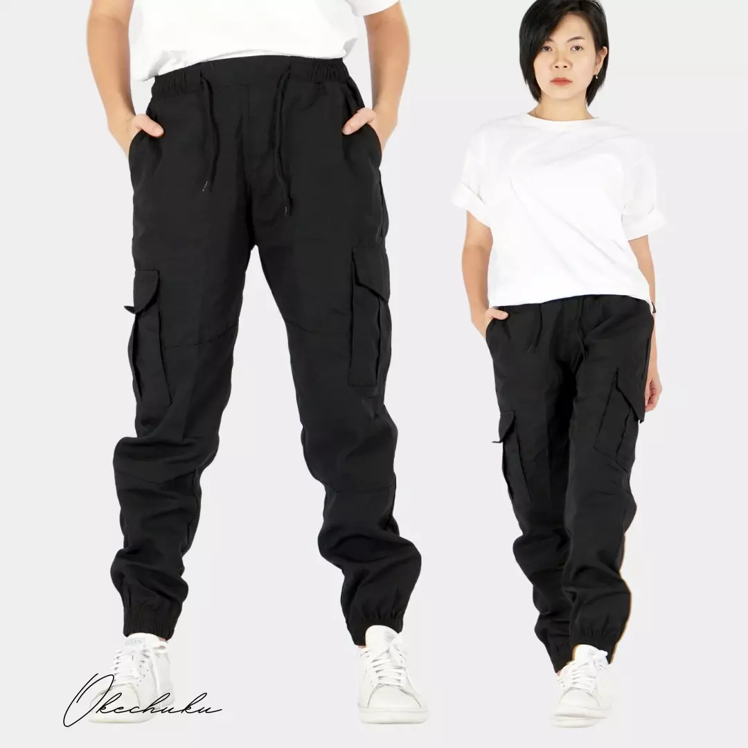  DIVA Celana Cargo Hitam Celana Kargo Wanita Celana Panjang Cargo Wanita - HITAM