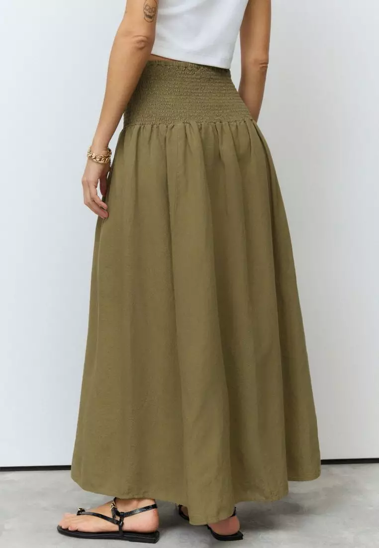 Drop Waist Maxi Skirt