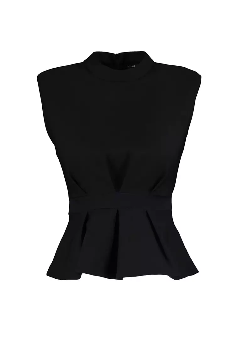 Pleated Peplum Top