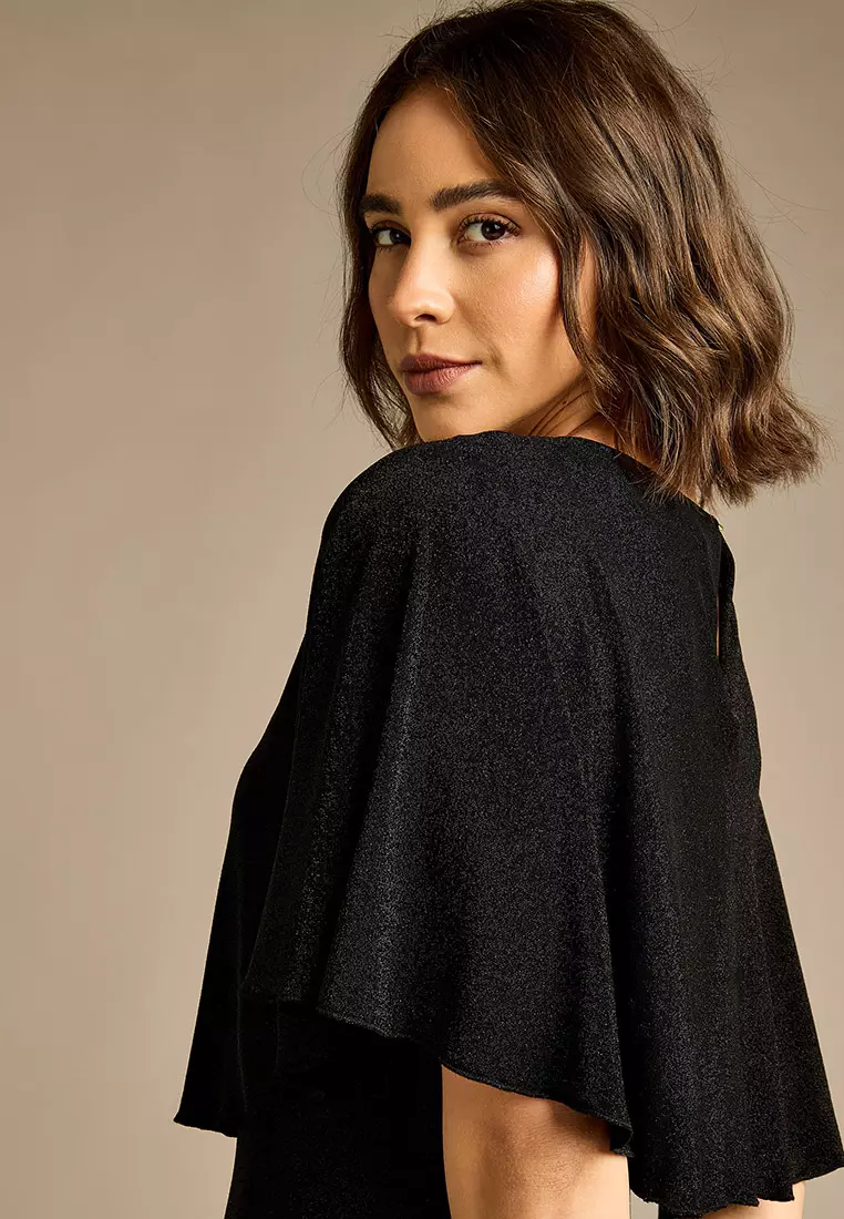 GWD Rachel Black Sparkle Jersey Maxi Dress 2026 | Buy GWD Online ...