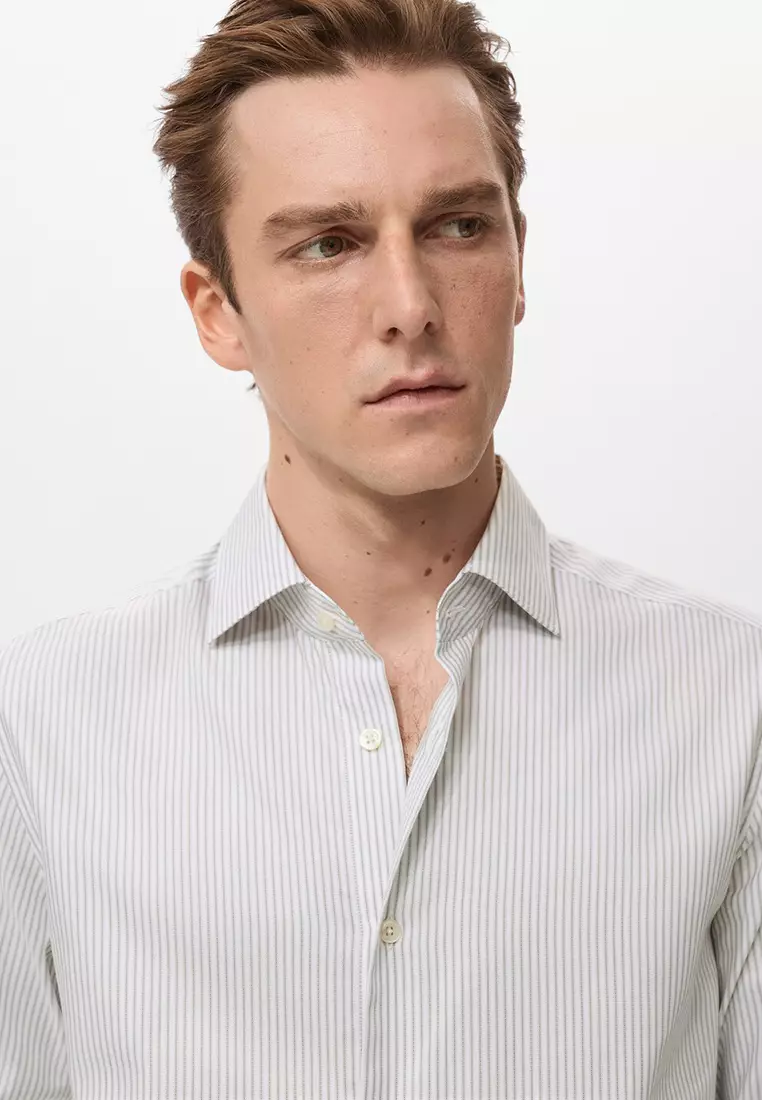 100% Cotton Slim-Fit Striped Shirt