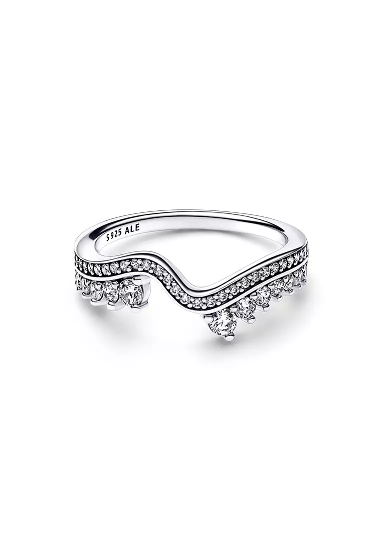 Buy PANDORA Pandora Sparkling Asymmetric Wave Ring Online ZALORA Malaysia