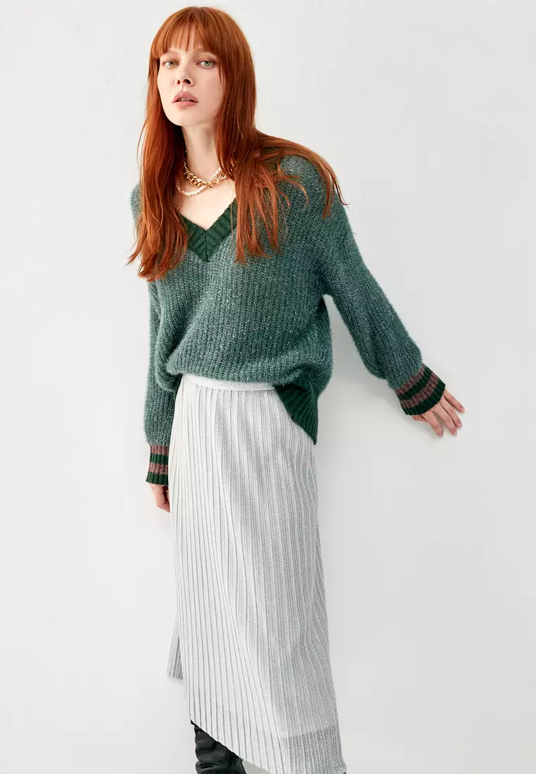 Metallic pleated 2025 skirt mango
