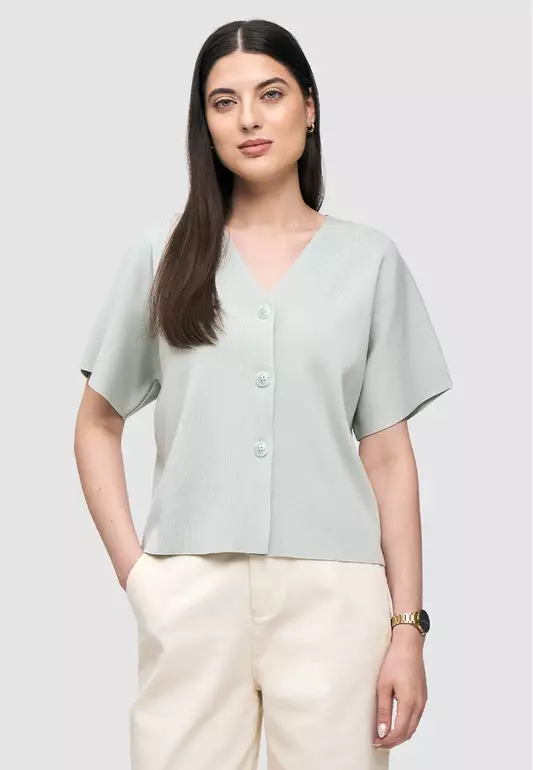 Buttoned Knit Top