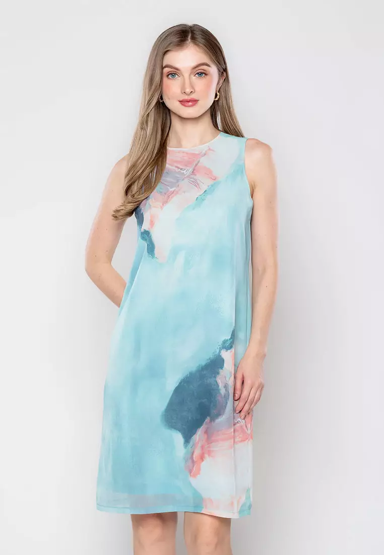 Paperdolls Cosette Sleeveless Dress in Abstract Print