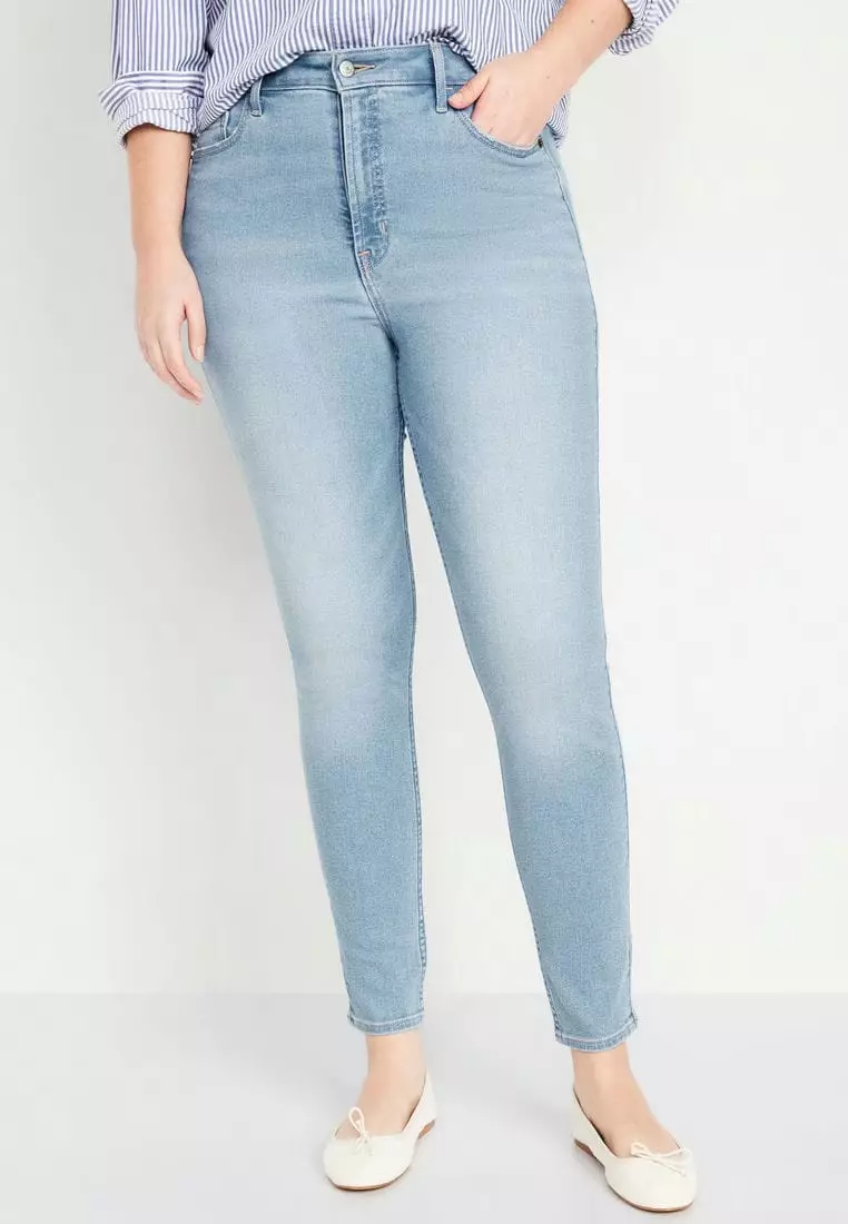 Extra High-Waisted Rockstar 360° Stretch Super-Skinny Ankle Jeans for Women