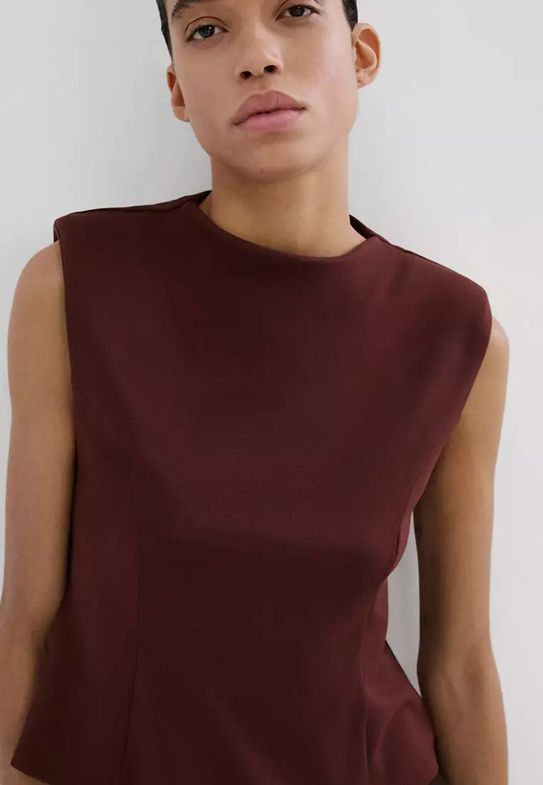 Peplum Shoulder Pad Top