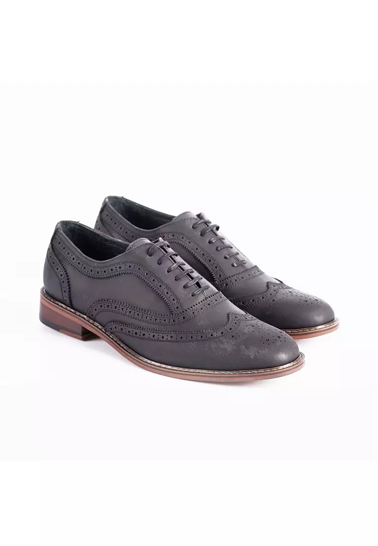 Brenner Black Wingtip Oxford