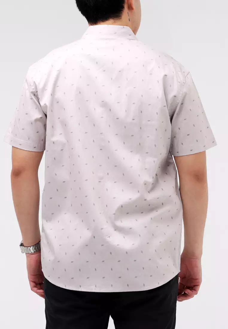 Woven Printed Poplin Short Sleeves Polo