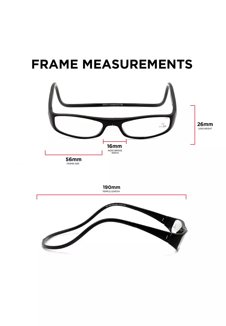 Euro Magnetic (Clear) +1.25 Reading Glasses for 42-43 Years Old