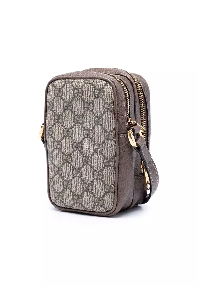 Pre-Loved Gucci Gg Supreme Web Ophidia Double Zip Crossbody