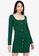 ZALORA BASICS green Long Sleeve Button Down Mini Dress 0EF3EAA8DF745DGS_1