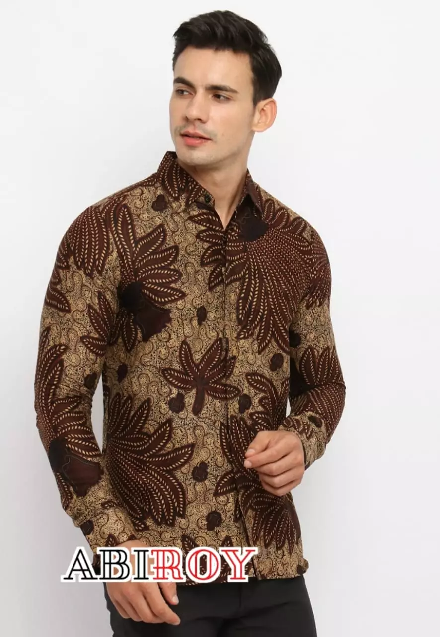 Kemeja Batik Pria Premium Slimfit Elegant Modern Lengan Panjang Sativa