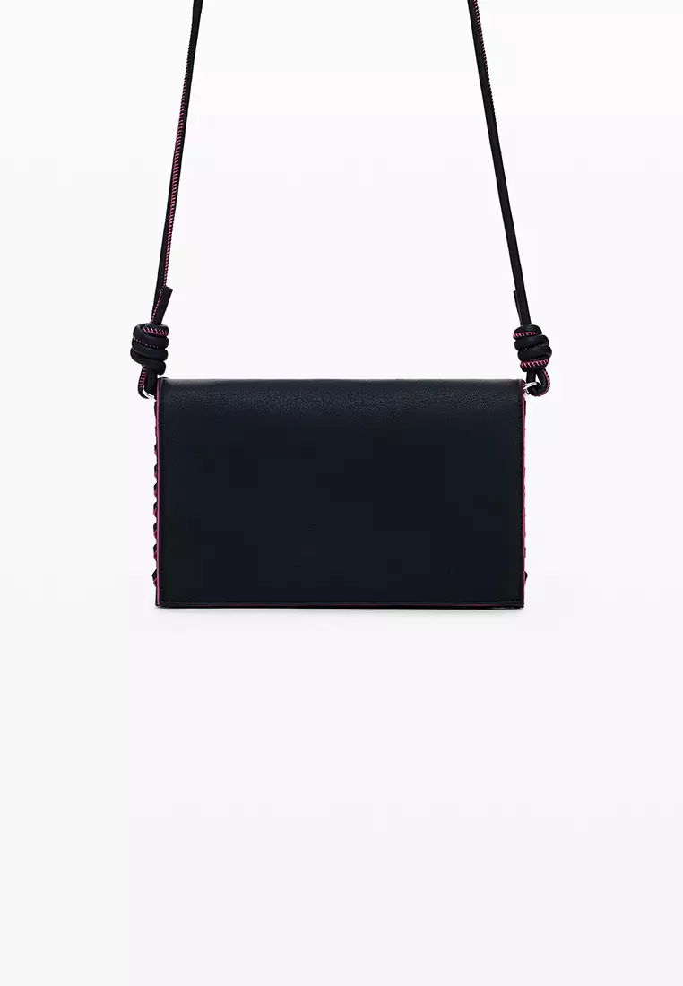Medium crossbody wallet with stitching