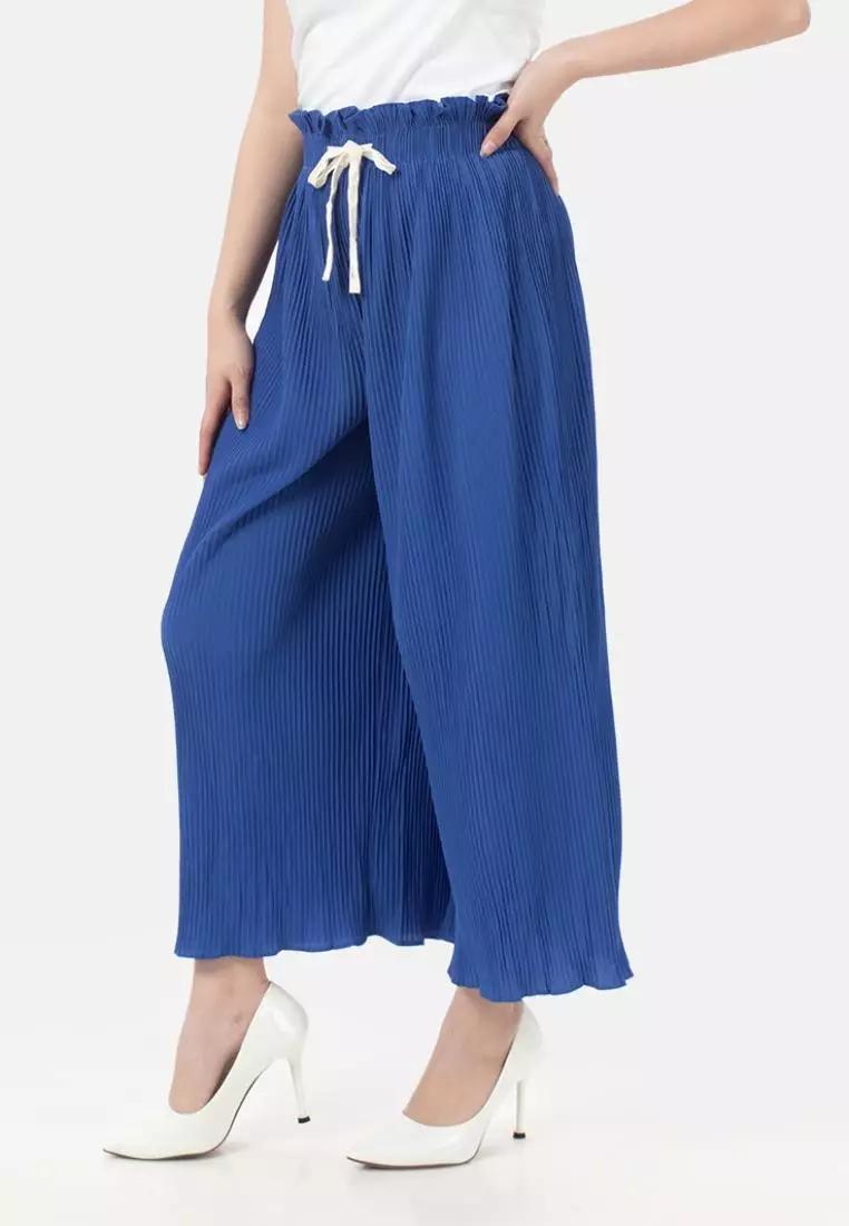 Kimberly Plisket Pants in Blue
