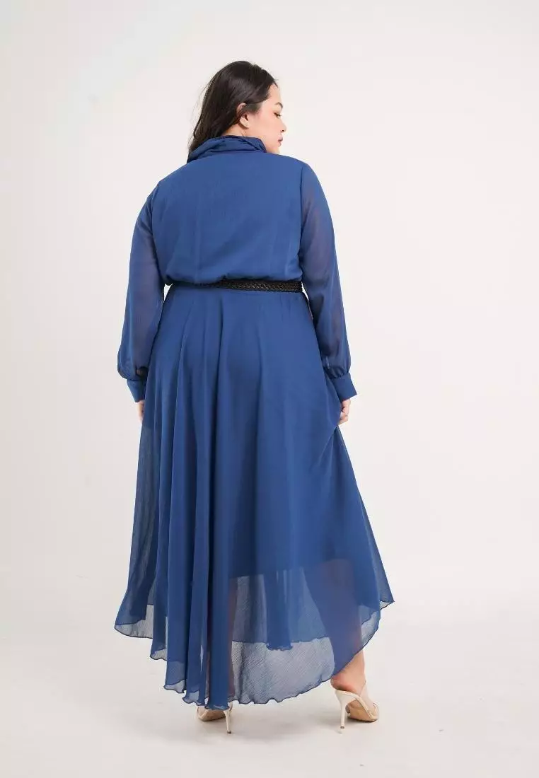 Plus Size Party Dress Lunar Dark Blue