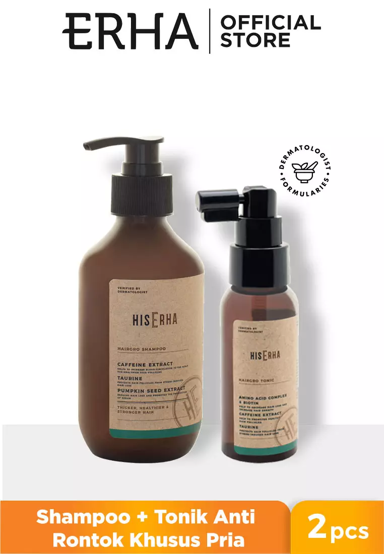 HISERHA Bundling Hairgro Series - Shampoo + Tonik Anti Rontok Khusus Pria