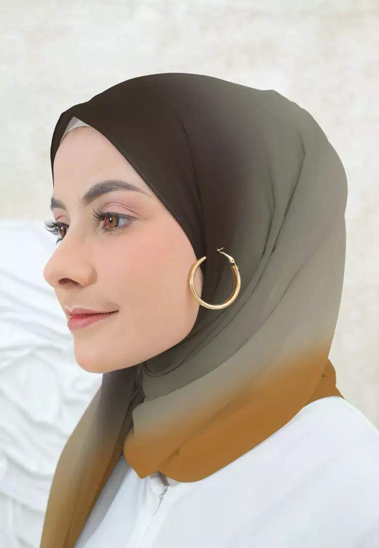 Daisy Shawl | Pashmina Ceruty | Hijab Instan Inner Gradasi - Autumn Sunset