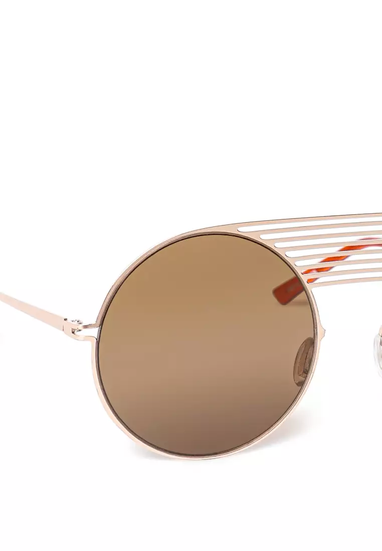 Kacamata Hitam Bulat Unik Berwarna Coklat