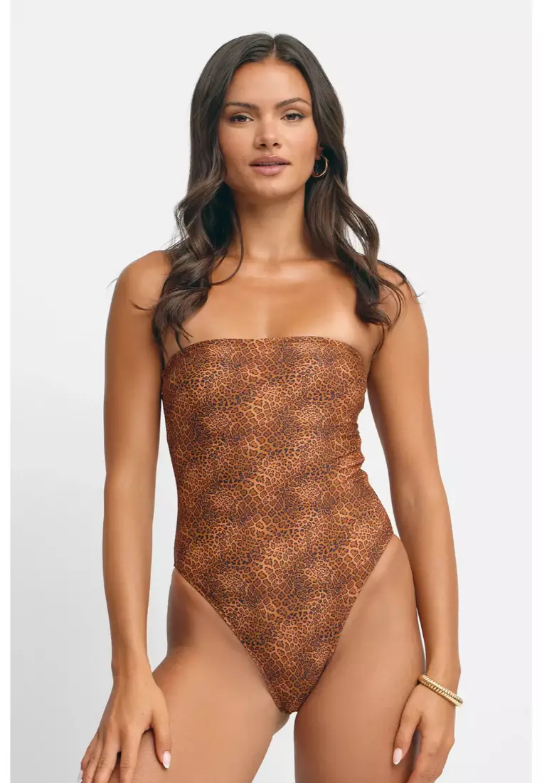Scarlet One Piece Swimsuit / Leopard