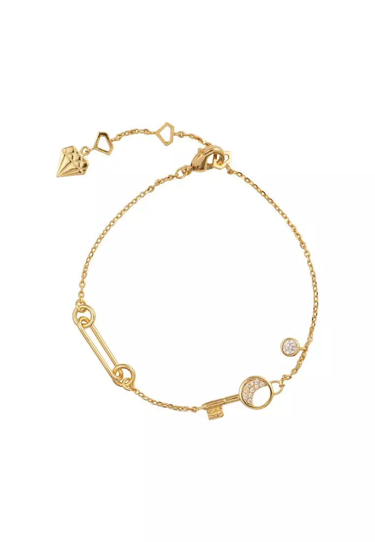 Buy Wanderlust Co Crescent Key Gold Bracelet Online ZALORA