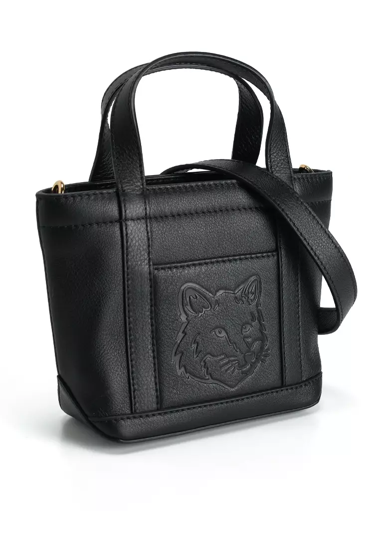 Fox Head Leather Mini Tote Bag