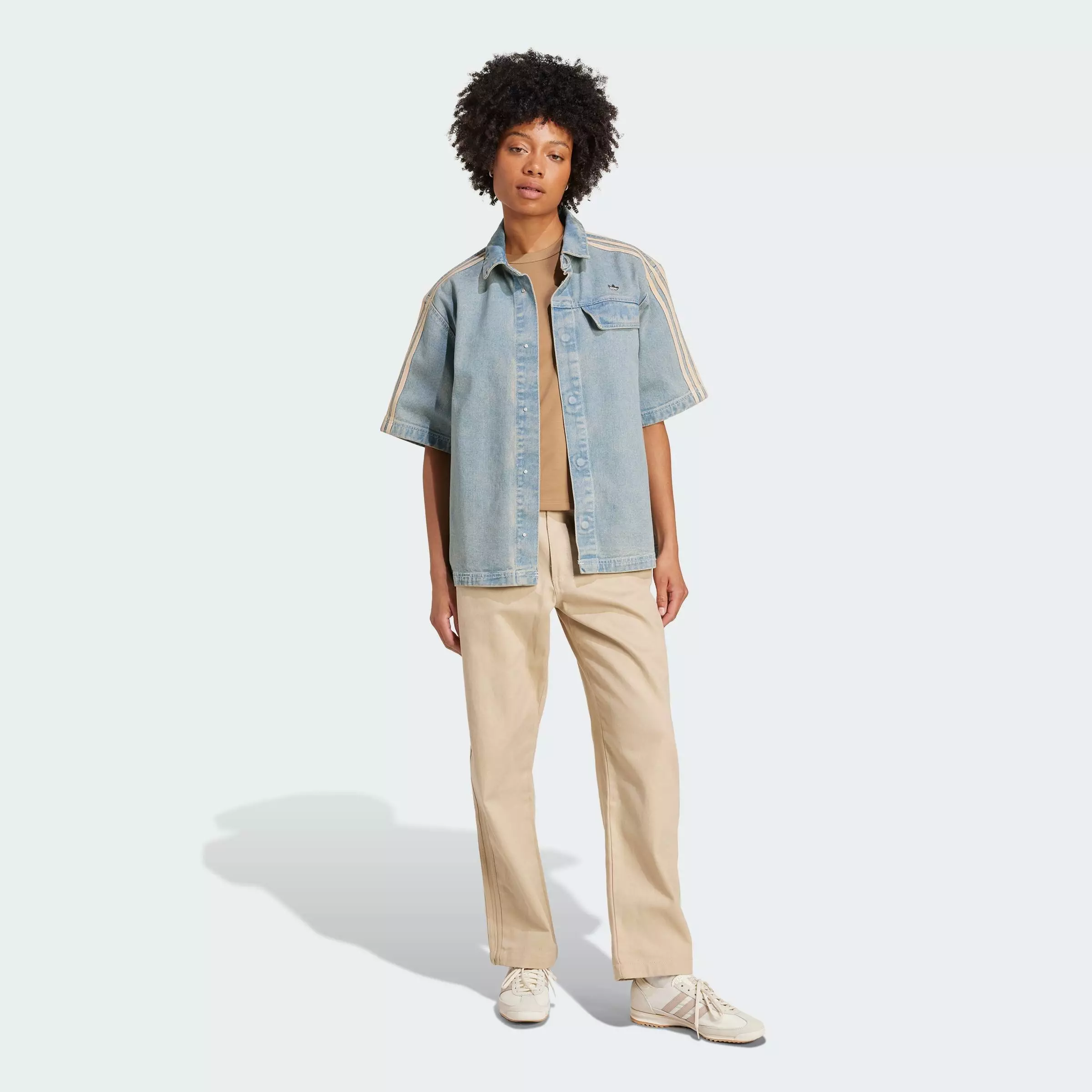 Lifestyle Premium Essentials Denim Shirt Shortsleeve Women Blue JY2871